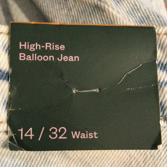NWT Wild Fable High Rise Balloon Leg Light Blue Wash Jeans 14 - Picture 5 of 8